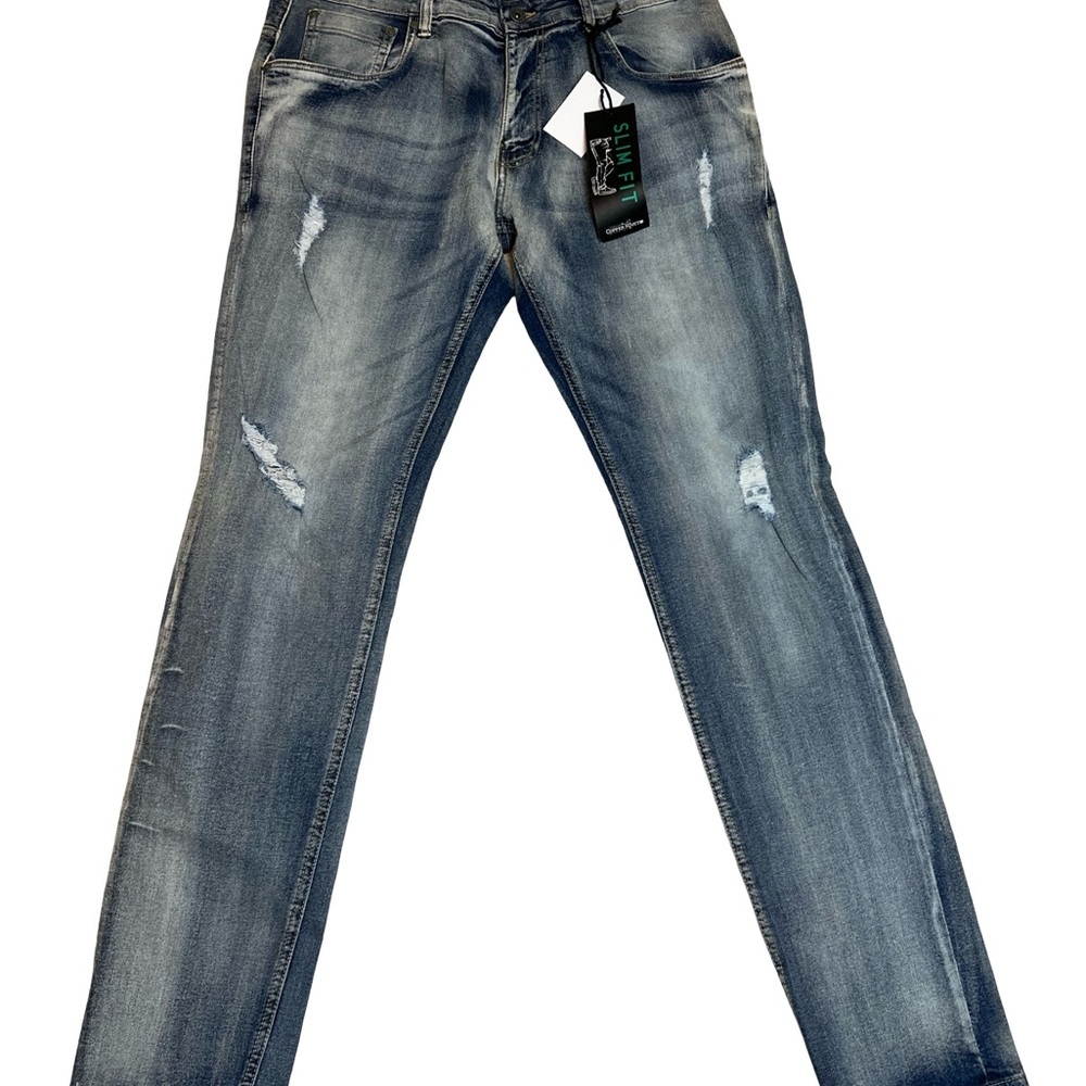 Copper Rivet Jeans Mens 36x34 Slim Fit Distressed